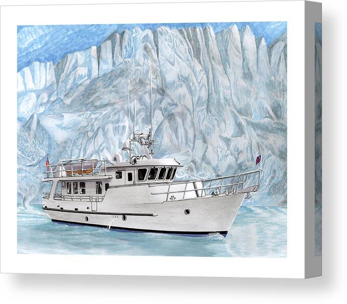 Prints Of Yachts Will Look Good In Your Office Or Den Canvas Print featuring the painting Its COLD as Ice Its Paridise by Jack Pumphrey