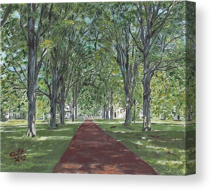 Washington Crossing Pa Canvas Print featuring the painting Washington Crossing State Park by Cliff Wilson