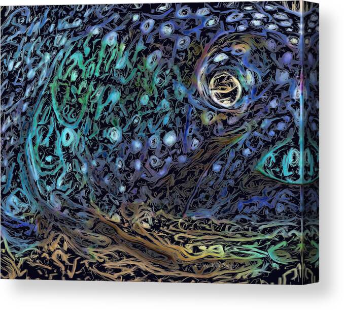 Fish Canvas Print featuring the painting Abstract 005E by Will Barger