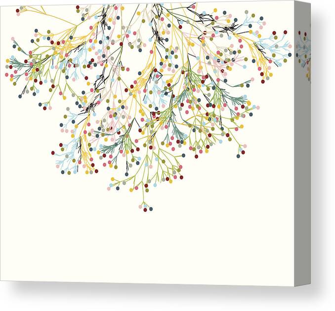New Business Canvas Print featuring the digital art Abstract Colorful Plant Pattern by Shuoshu