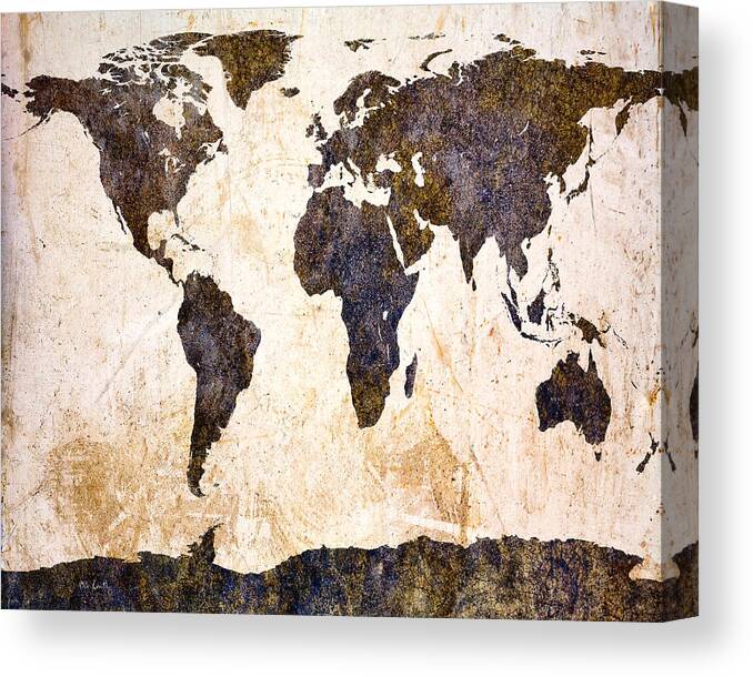 Earth Canvas Print featuring the digital art Abstract Earth Map by Bob Orsillo