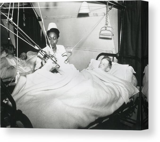 History Canvas Print featuring the photograph African America U.s. Army Nurse Treats by Everett