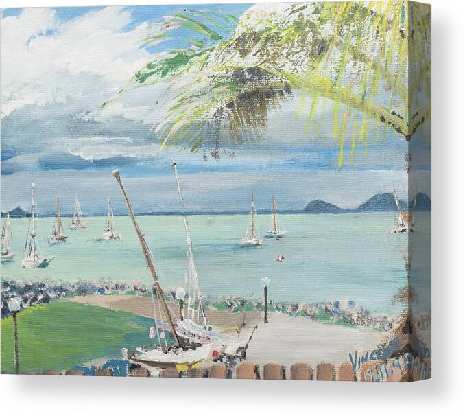 Australia Canvas Print featuring the painting Airlie Beach Australia by Vincent Alexander Booth