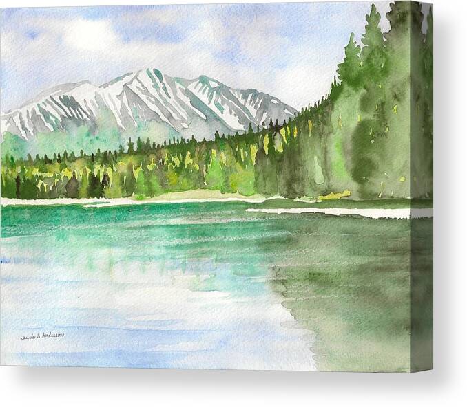 Alaska Canvas Print featuring the painting Alaska View by Laurie Anderson
