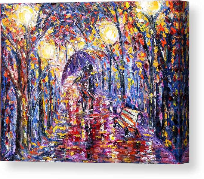  Canvas Print featuring the painting Alley Of Love by Helen Kagan