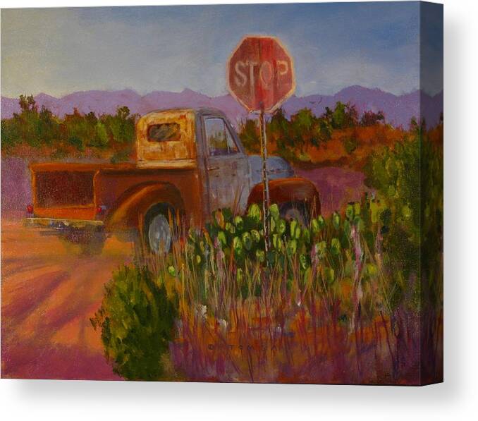 Rust Art Canvas Print featuring the painting Almost Home  by Bill Tomsa