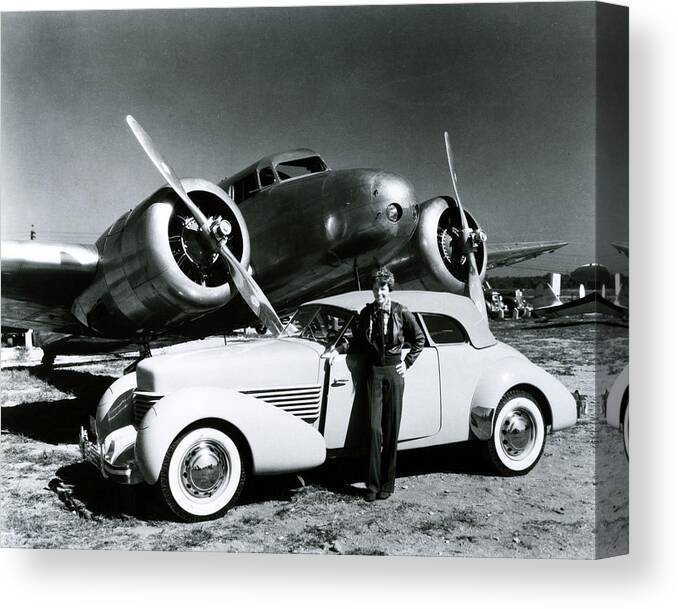 classic Canvas Print featuring the photograph Amelia Earhart by Retro Images Archive classic Canvas Print featuring the photograph Amelia Earhart by Retro Images Archive