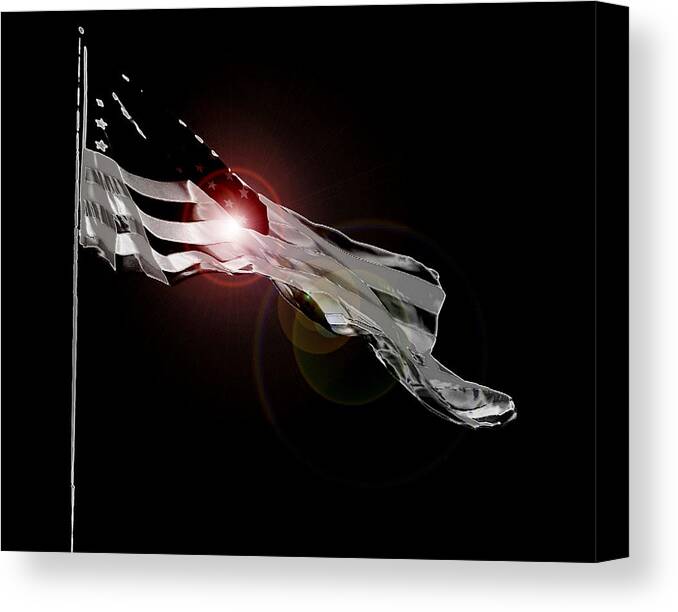 United States Flag Canvas Print featuring the photograph American Flag by Jodie Marie Anne Richardson Traugott     aka jm-ART