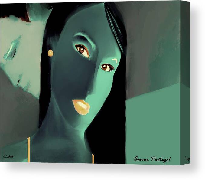Fineartamerica.com Canvas Print featuring the painting Amour Partage Love Shared 19     by Diane Strain