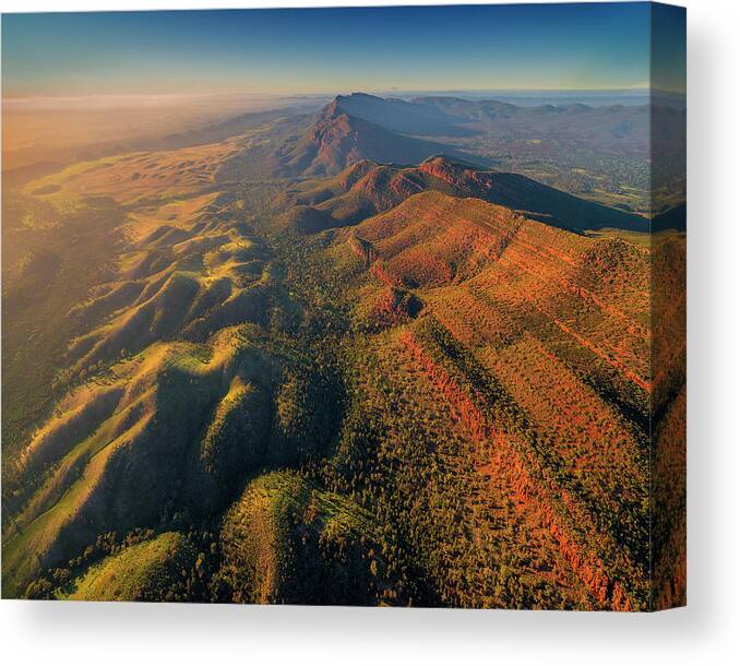 Scenics Canvas Print featuring the photograph An Aerial View Of The Southern Flinders by Southern Lightscapes-australia