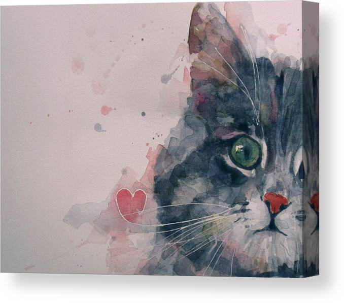 Cats Canvas Print featuring the painting And I Love Her by Paul Lovering