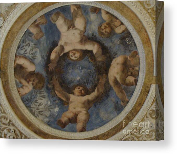 Angels Canvas Print featuring the photograph Angels in Castello del Buonconsiglio by Tiziana Maniezzo