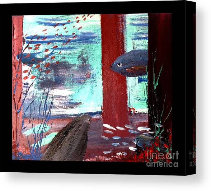 Fish Canvas Print featuring the painting Aquarium 109 by James and Donna Daugherty