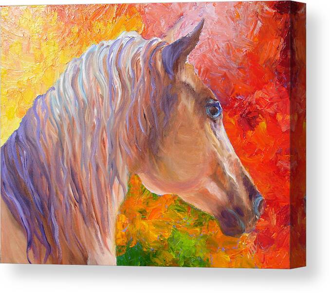 Arabian Horse Canvas Print featuring the painting Arabian Horse by Mary Jo Zorad