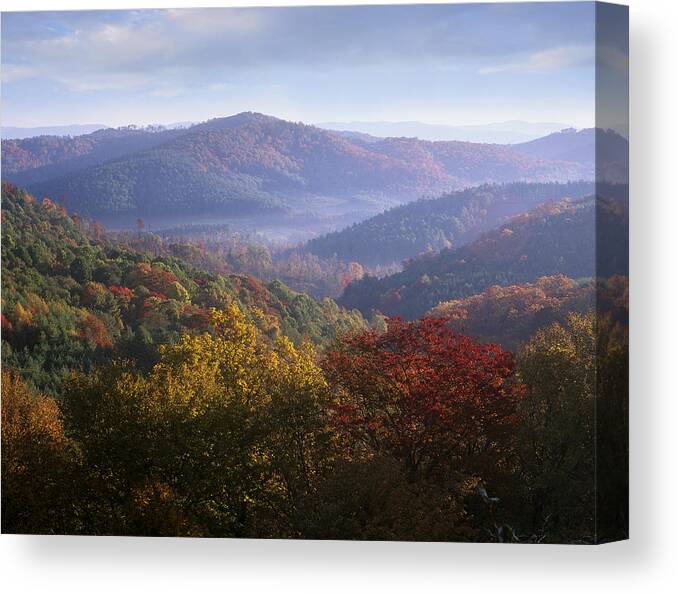 Feb0514 Canvas Print featuring the photograph Autumn Blue Ridge Parkway North Carolina by Tim Fitzharris