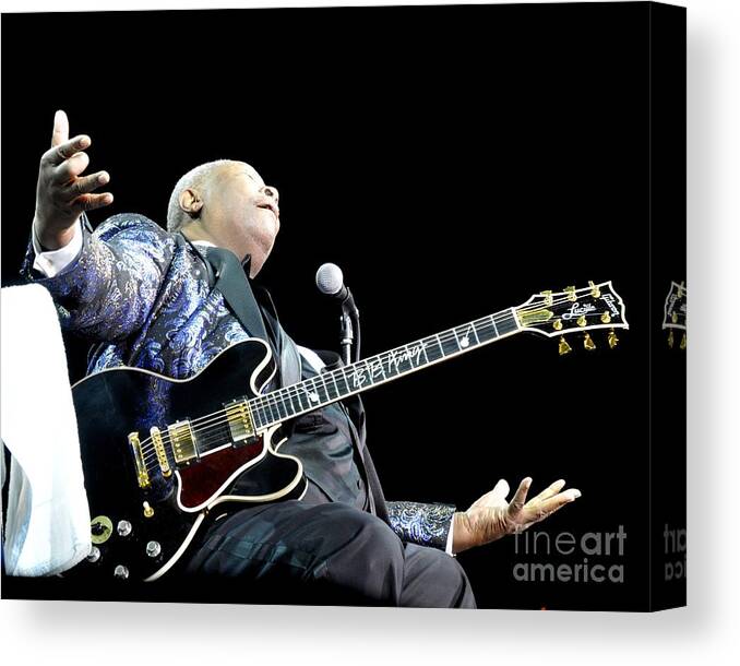 Riley B. King Canvas Print featuring the photograph B B King #6 by Jenny Potter