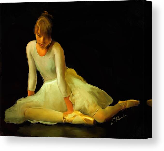 Ballet Canvas Print featuring the painting Ballet Dancer by Charlie Roman
