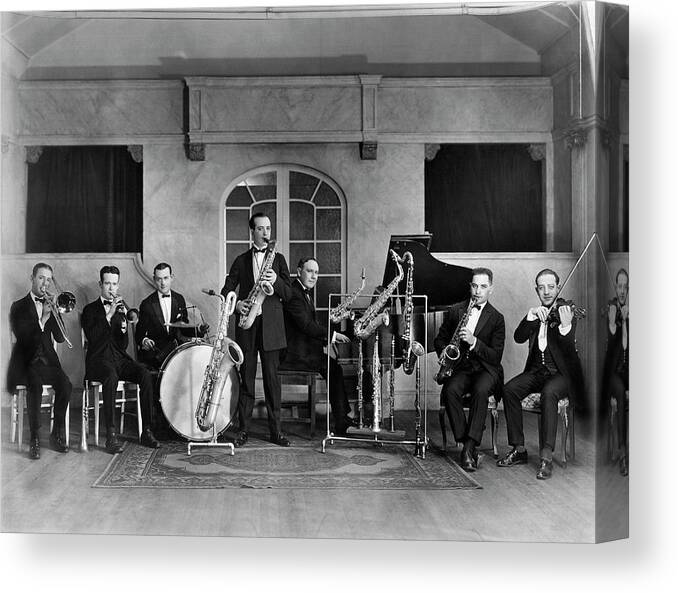 1910s Canvas Print featuring the photograph Band Studio Portrait by Underwood Archives