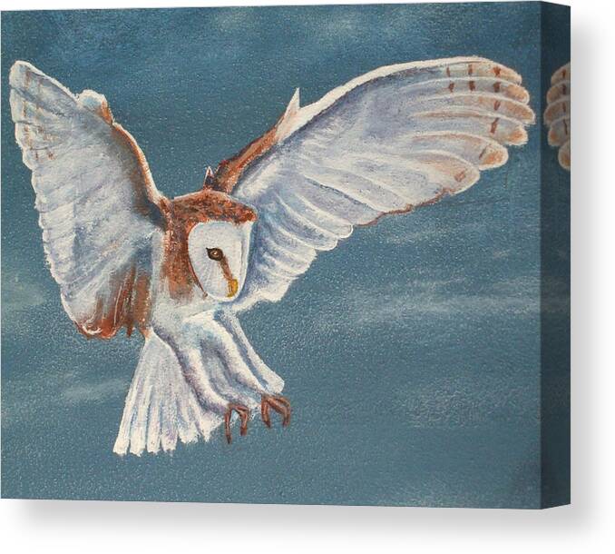 Acrylic Canvas Print featuring the painting Barn Owl by Dan Wagner