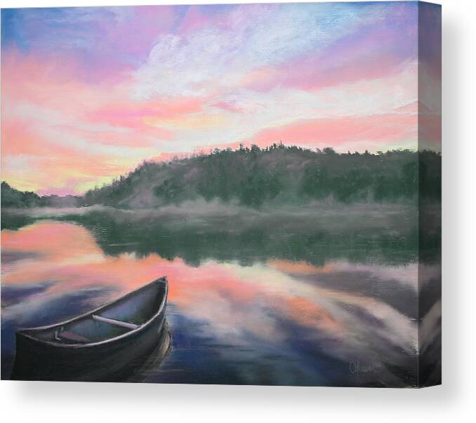 Soft Pastel Canvas Print featuring the pastel Be Still by Cathy Weaver