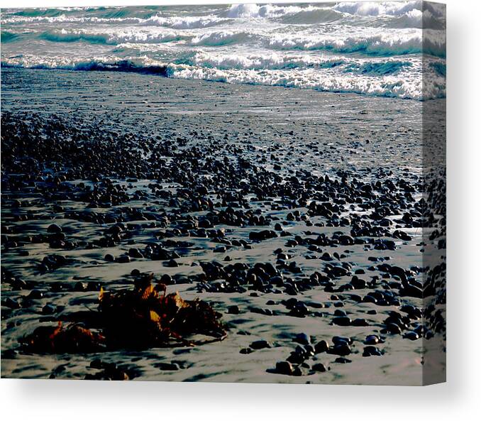 Landscape Canvas Print featuring the photograph Pebble Beach  by Gilbert Artiaga