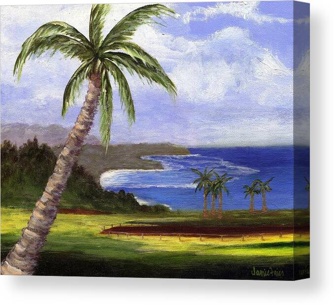 Palm Tree Canvas Print featuring the painting Beautiful Kauai by Jamie Frier