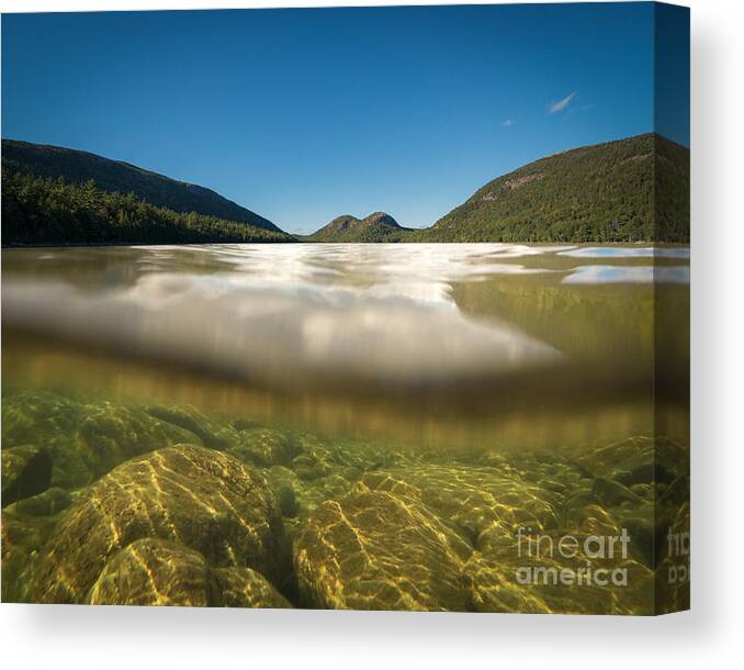 Michael Ver Sprill Canvas Print featuring the photograph Below The Surface of Jordan Pond by Michael Ver Sprill