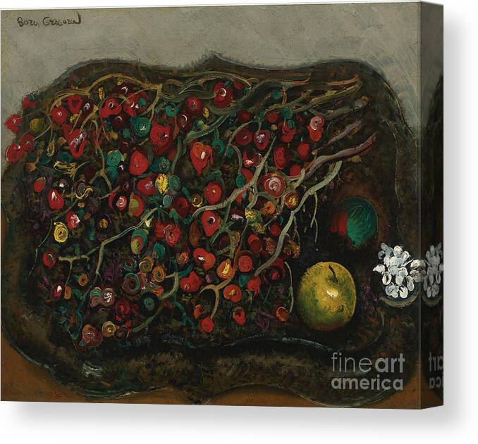 Russia Canvas Print featuring the painting Berries And Apples by Celestial Images