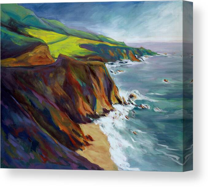 Big Canvas Print featuring the painting Big Sur 1 by Konnie Kim