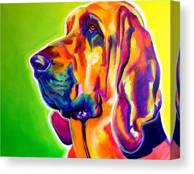 Bloodhound Canvas Print featuring the painting Bloodhound - Sunlight by Dawg Painter