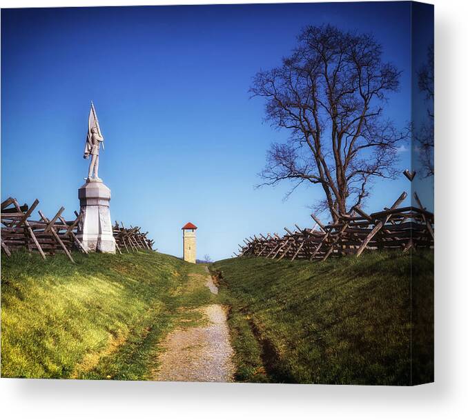 Landscape Canvas Print featuring the photograph Bloody lane - Antietam Battlefield by Mountain Dreams