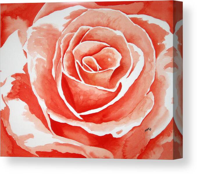Orange Rose Canvas Print featuring the painting Bloom by Michal Madison