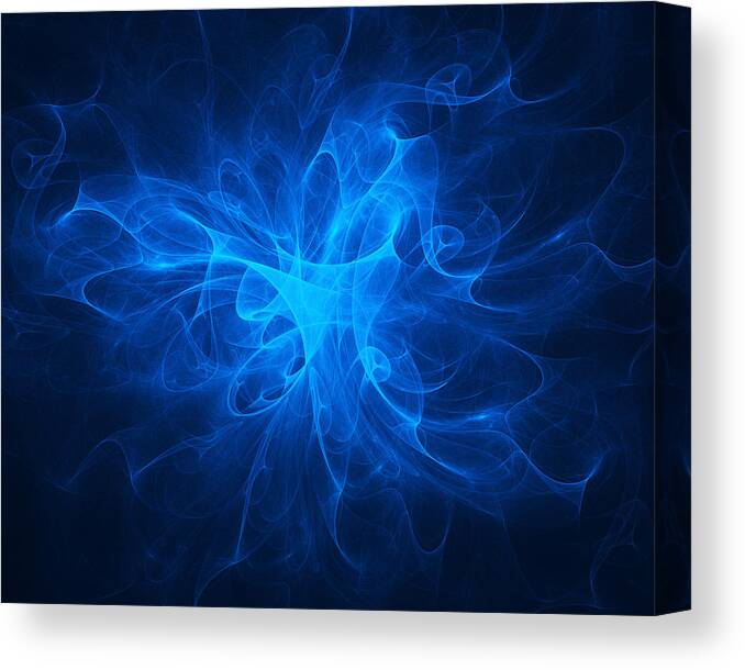 Blue Canvas Print featuring the digital art Blue Nebula by Vitaliy Gladkiy
