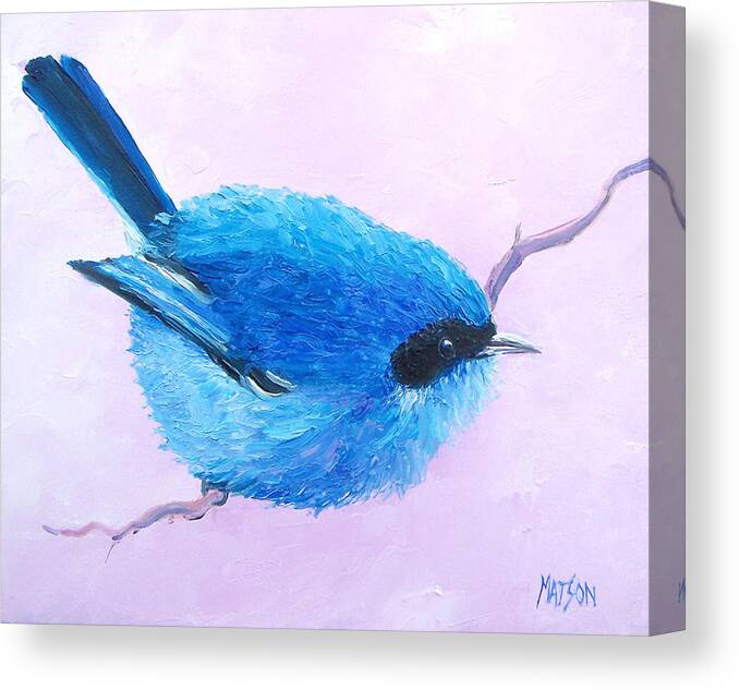 Bluebird Canvas Print featuring the painting Bluebird by Jan Matson