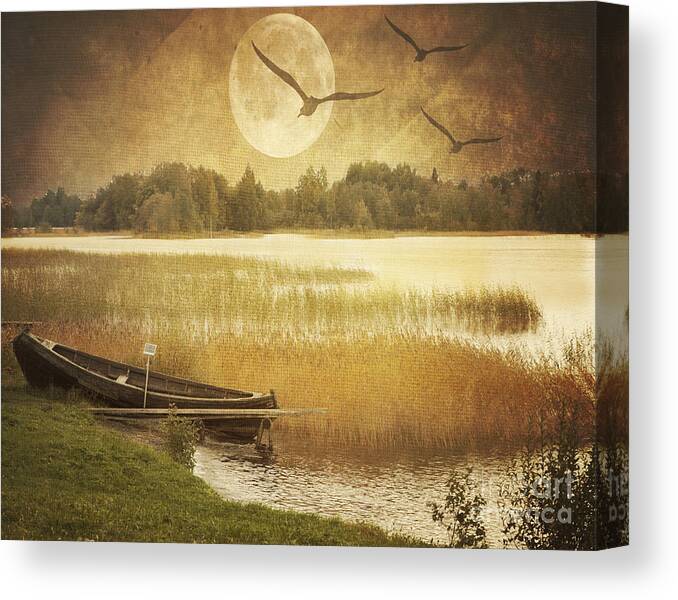 Boat Canvas Print featuring the photograph Boat on Kizhi Island. Russia by Juli Scalzi