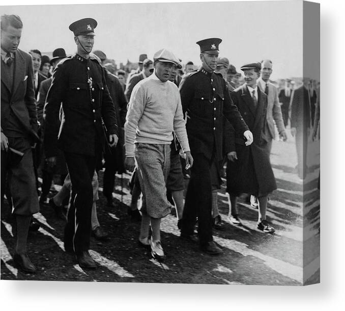 Sport Canvas Print featuring the photograph Bobby Jones Walking Being Escorted By Police by Artist Unknown