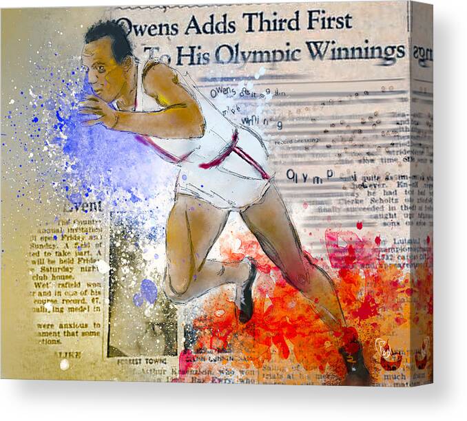 African American Canvas Print featuring the digital art Breaking Barriers by Howard Barry