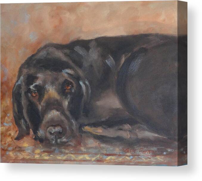 Dark Chocolate Canvas Print featuring the painting Bruce by Carol Berning