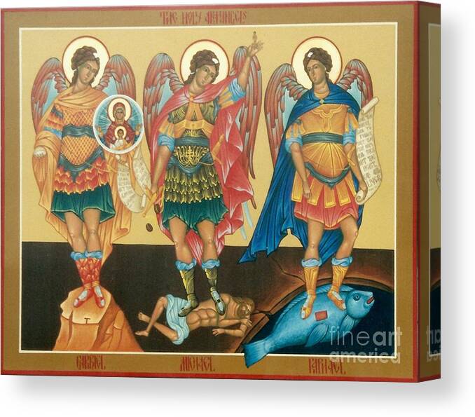 Icon Canvas Print featuring the painting Byzantine Icon by Archangelus Gallery