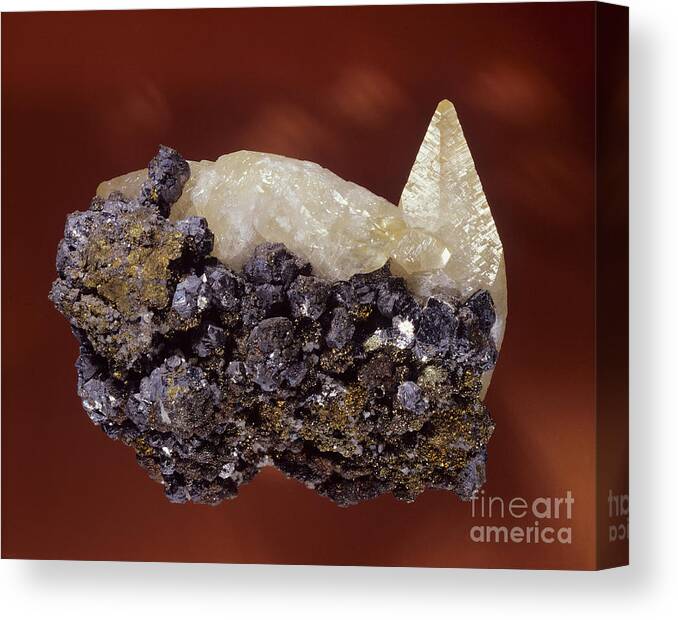 Calcite Canvas Print featuring the photograph Calcite Crystal by Hermann Eisenbeiss