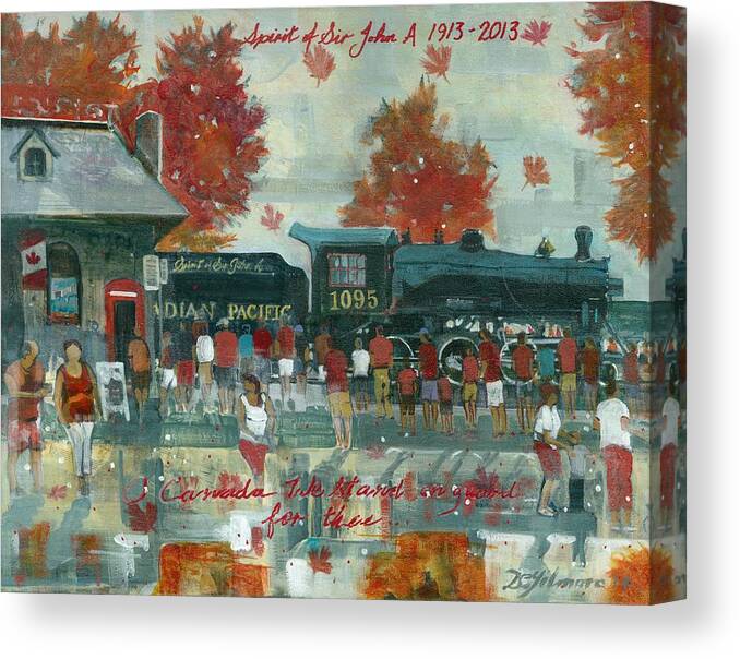 Julky 1 Canvas Print featuring the painting Canada Day 2013 by David Gilmore