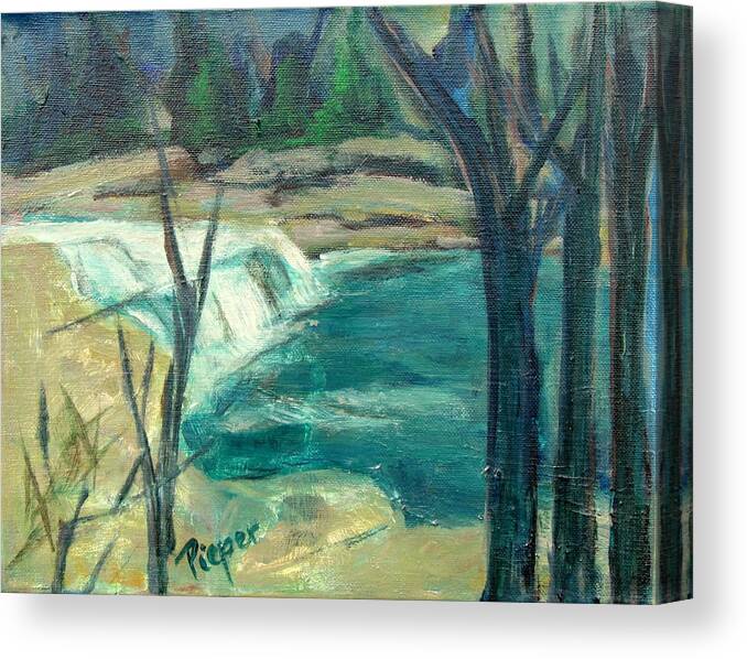 Canajoharie Painting Canvas Print featuring the painting Canajoharie Creek near Village by Betty Pieper