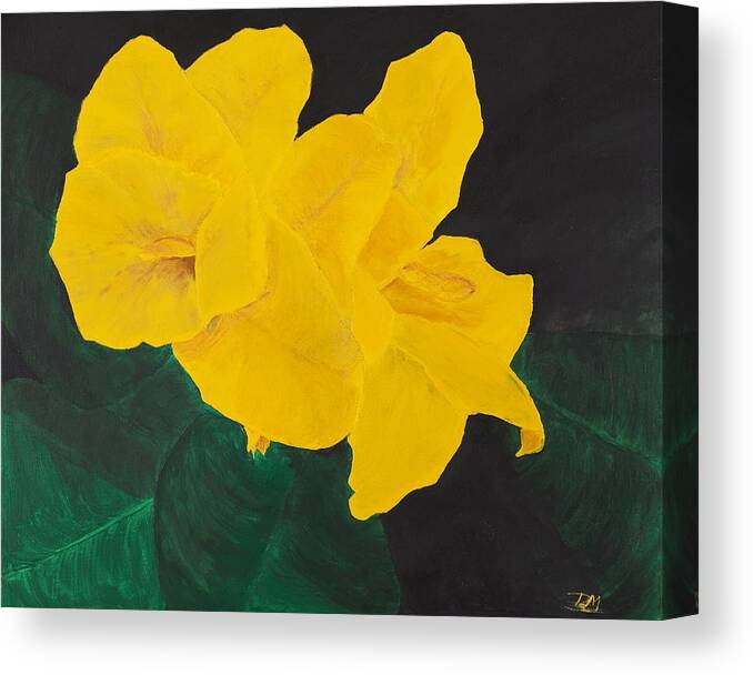 Canna Canvas Print featuring the painting Cannas by Dan Montrose