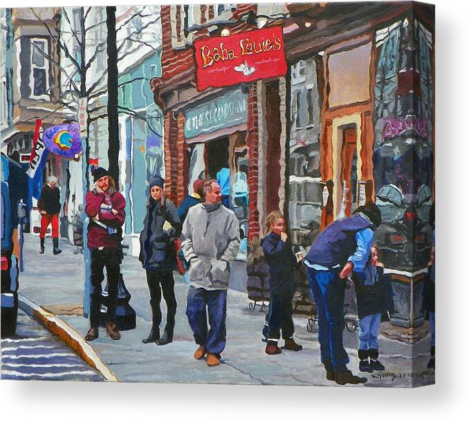 Warren Street Canvas Print featuring the painting Casual Observer by Kenneth Young