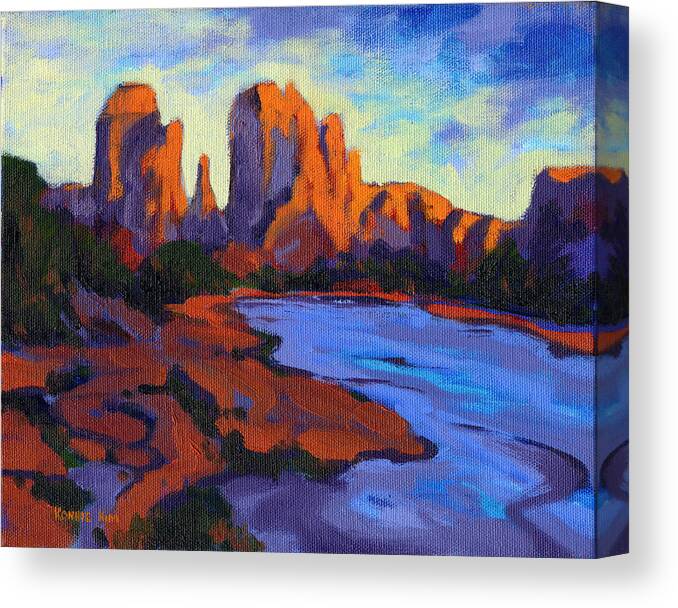 Arizona Canvas Print featuring the painting Cathedral Rock by Konnie Kim
