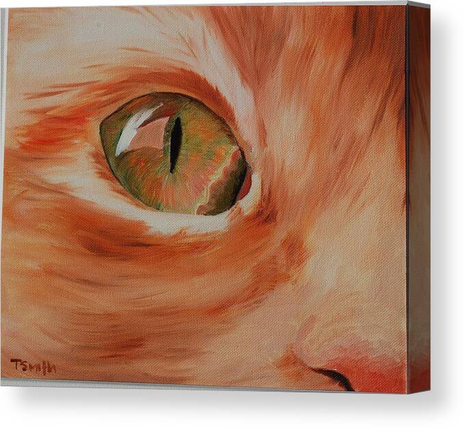 Cat Canvas Print featuring the painting Cat's Eye by Teresa Smith