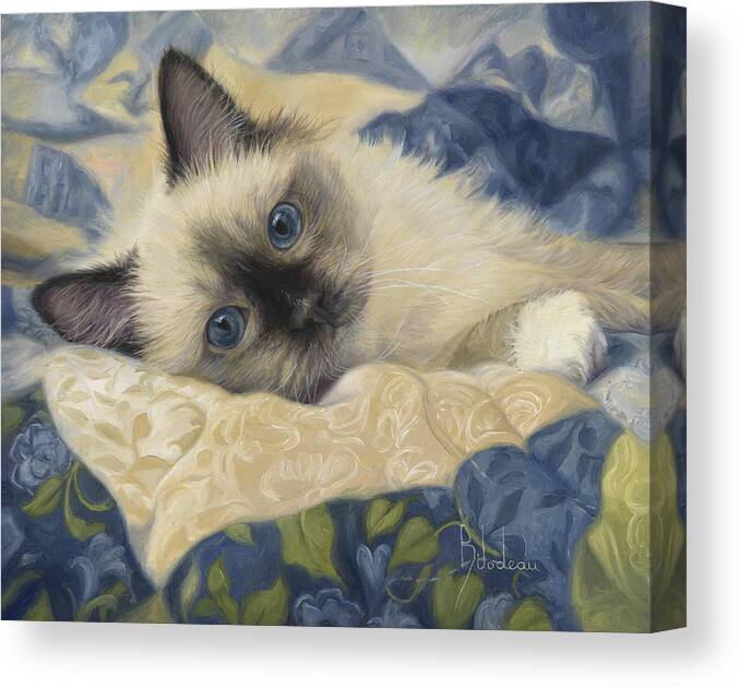 Cat Canvas Print featuring the painting Charming by Lucie Bilodeau