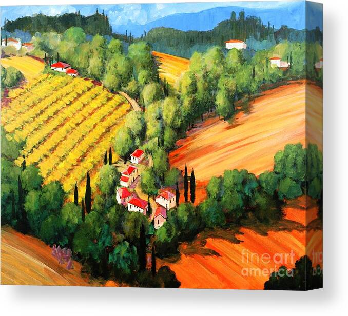 Chianti Landscape Canvas Print featuring the painting Chianti Road by Michael Swanson