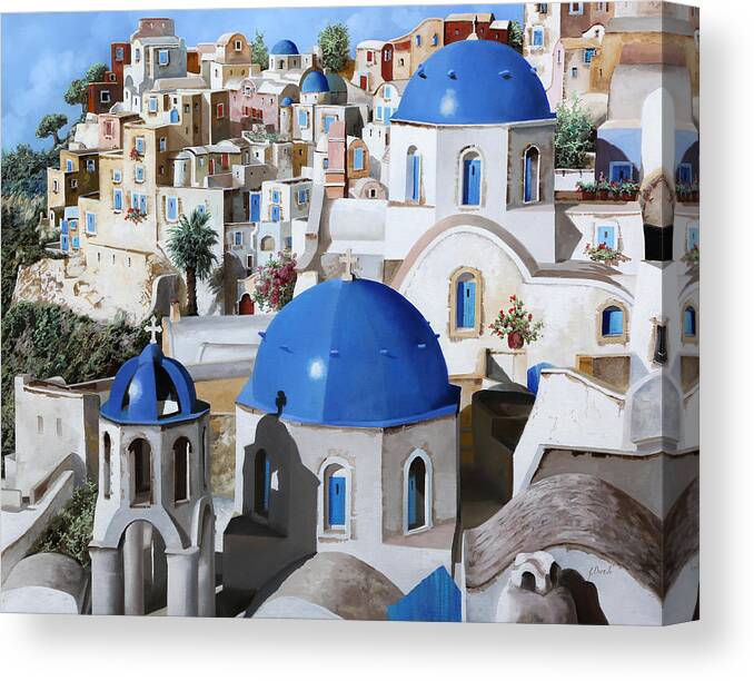 Greece Canvas Print featuring the painting Chiese Ortodosse by Guido Borelli