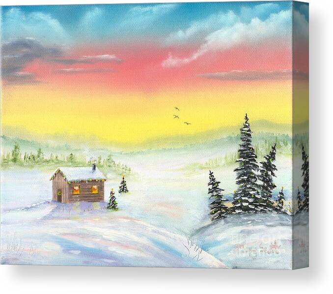 Sunrise Canvas Print featuring the painting Christmas Morning by Mary Scott